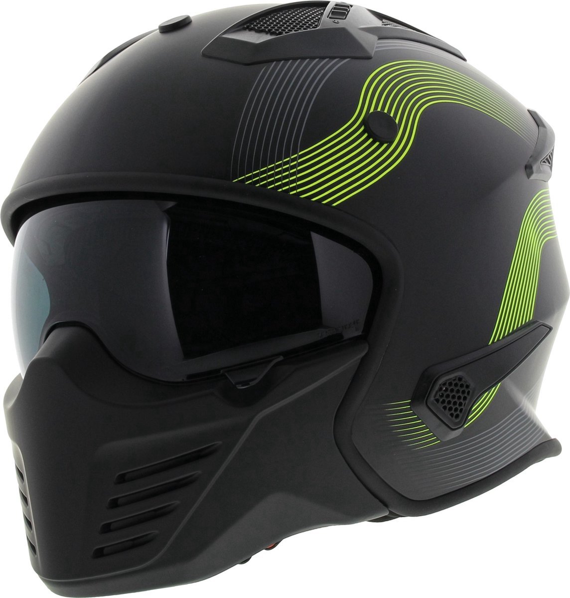 Helm Vito Bruzano - Kleur Mat Zwart Fluor - Maat M