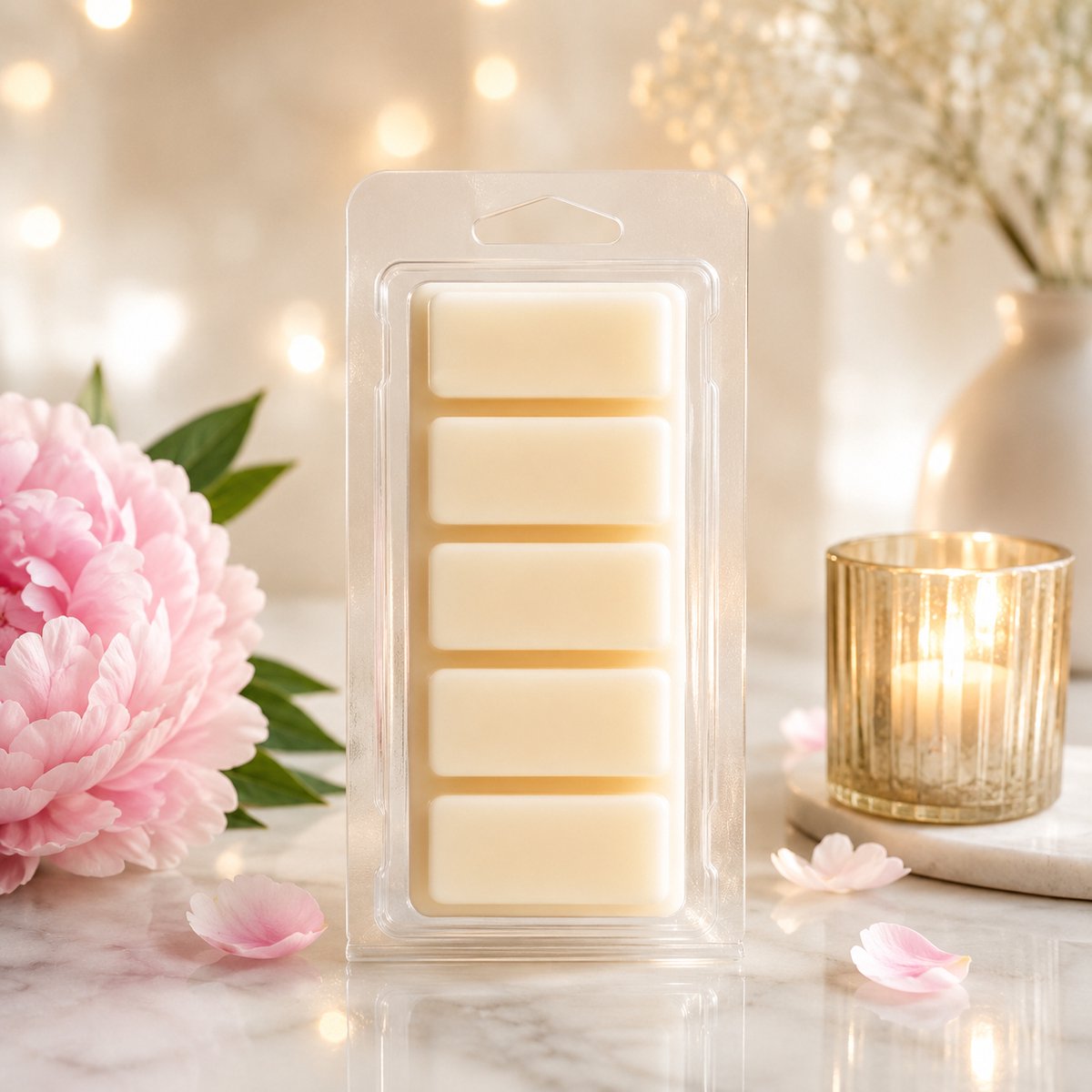 Anna's Geurenhuisje Waxmelts Pioenroos - Snapbar - 55 gram - Sojawas - Handmade - Dierproefvrij - Vegan - Huisparfum - Voor in geurbrander - Waxbrander - Geur in huis - Wax melt - Geurkaars - Parfum Roze