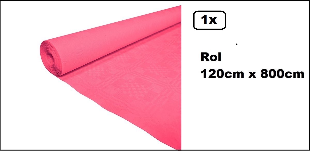 1x Tafelrol tafelkleed pink 120cm x 800cm papier - Party diner food festival eten fun thema feest party