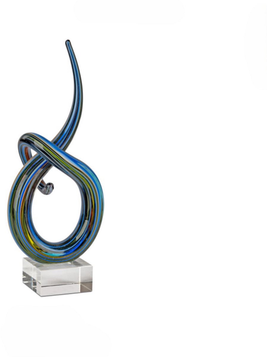 glasobject op sokkel MMDeco glas multicolor sierlijk