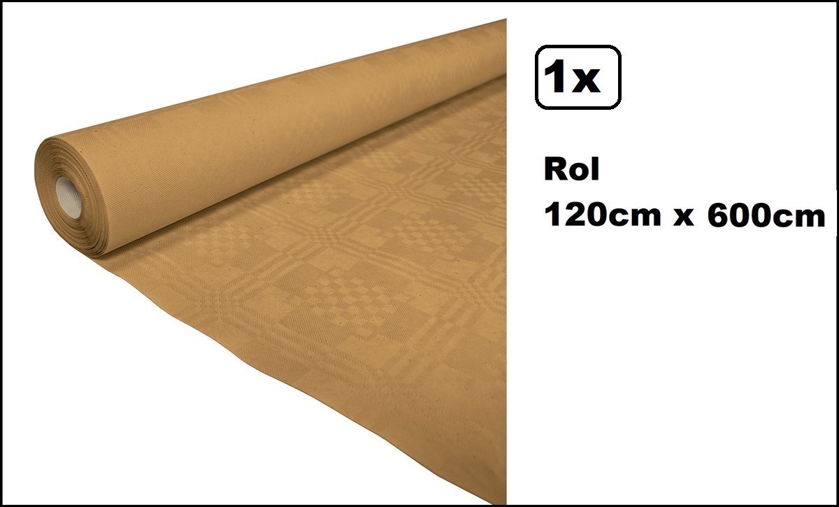 1x Tafelrol tafelkleed goud 120cm x 600cm papier - Party diner food festival eten fun thema feest party