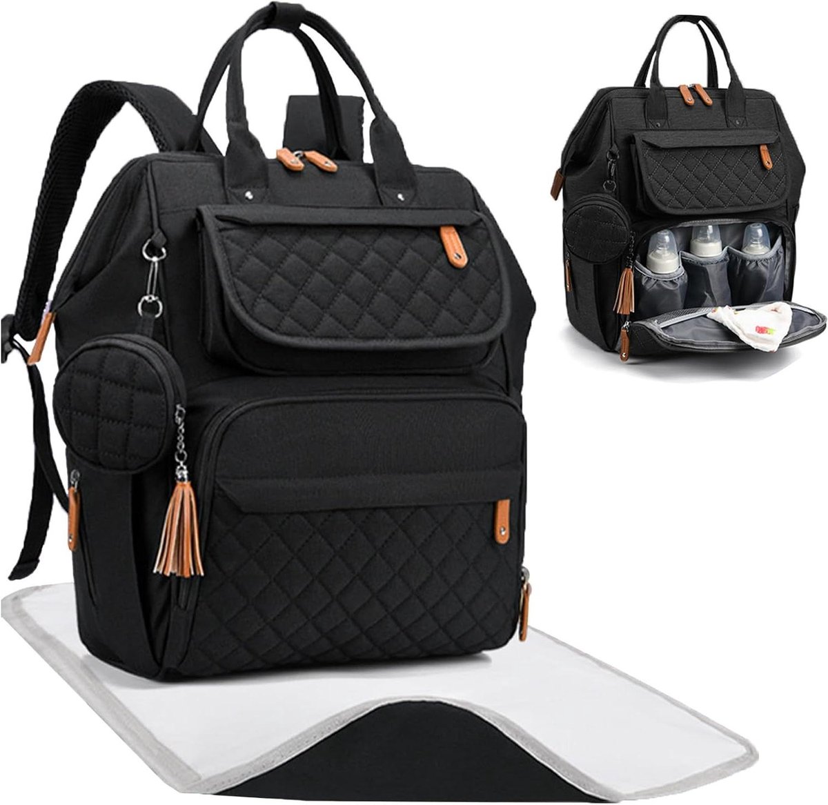 Luiertas Rugzak - Babytas Mama Papa - Baby Verzorging - Inclusief Onderlegger - 44 cm Hoog - Uniseks