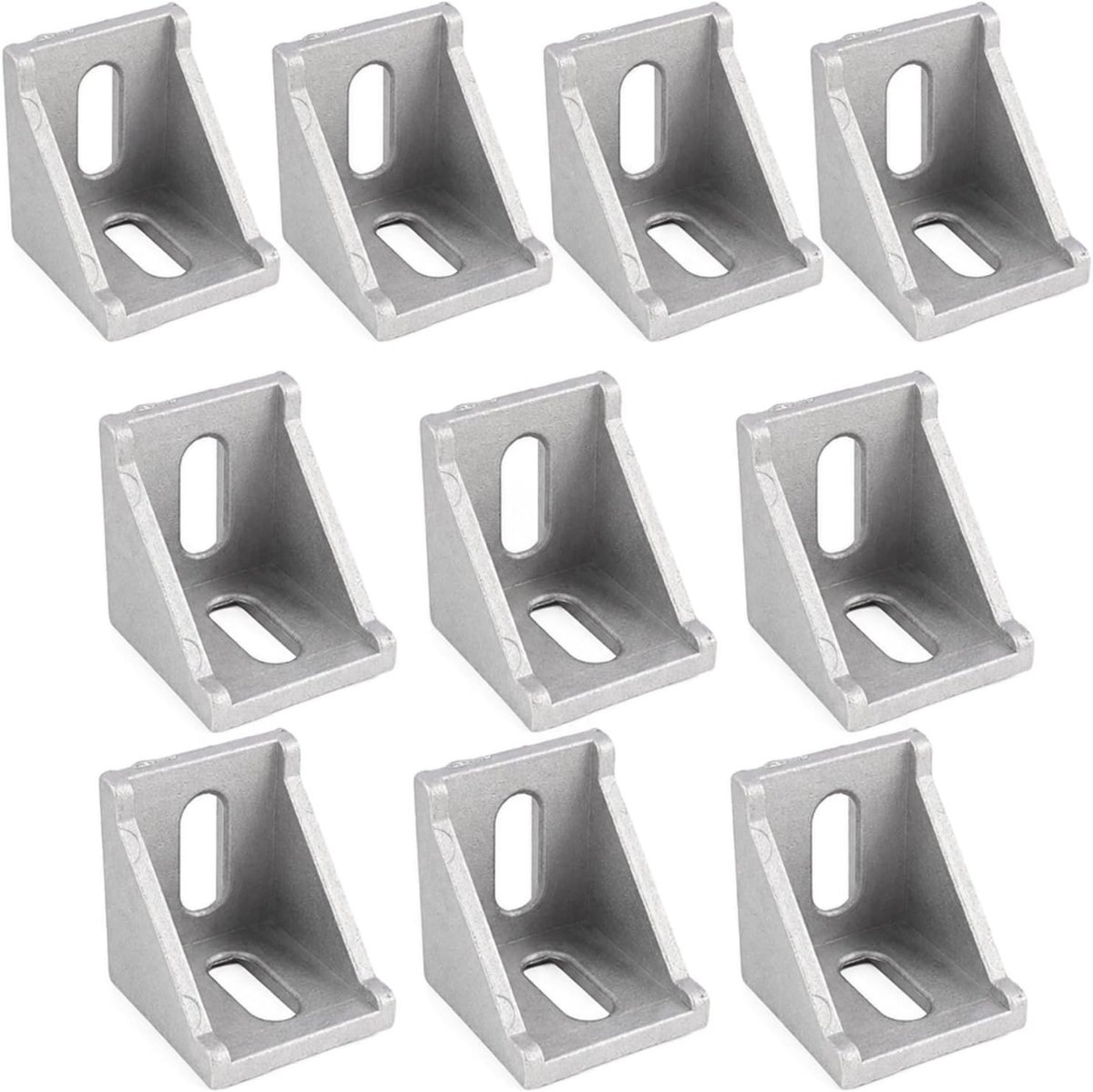 Set van 10 Hoekbeugels voor Aluminium Profiel 40 x 40, Stevige Verbindingen voor Frames, Planken en Constructies