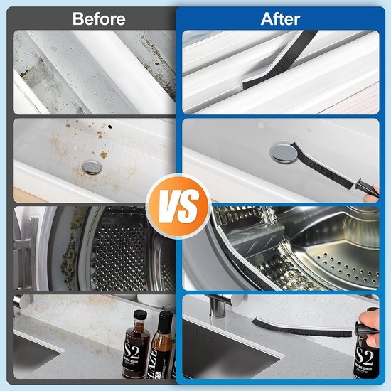 Voegenborstel Set - Spleetborstel Reiniger - Diepe Reiniging - Ergonomisch Ontwerp - 7 Stuks - Grijs — afbeelding 3