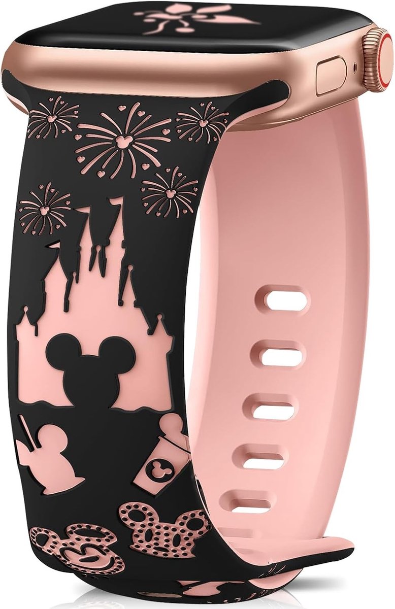 Schattige Cartoon Gegraveerde Vervangende Horlogeband voor Apple Watch Series 11 46 mm, 49 mm, 45 mm, 44 mm, 42 mm - Silicone Armband voor Dames en Meisjes, Comfortabel en Duurzaam