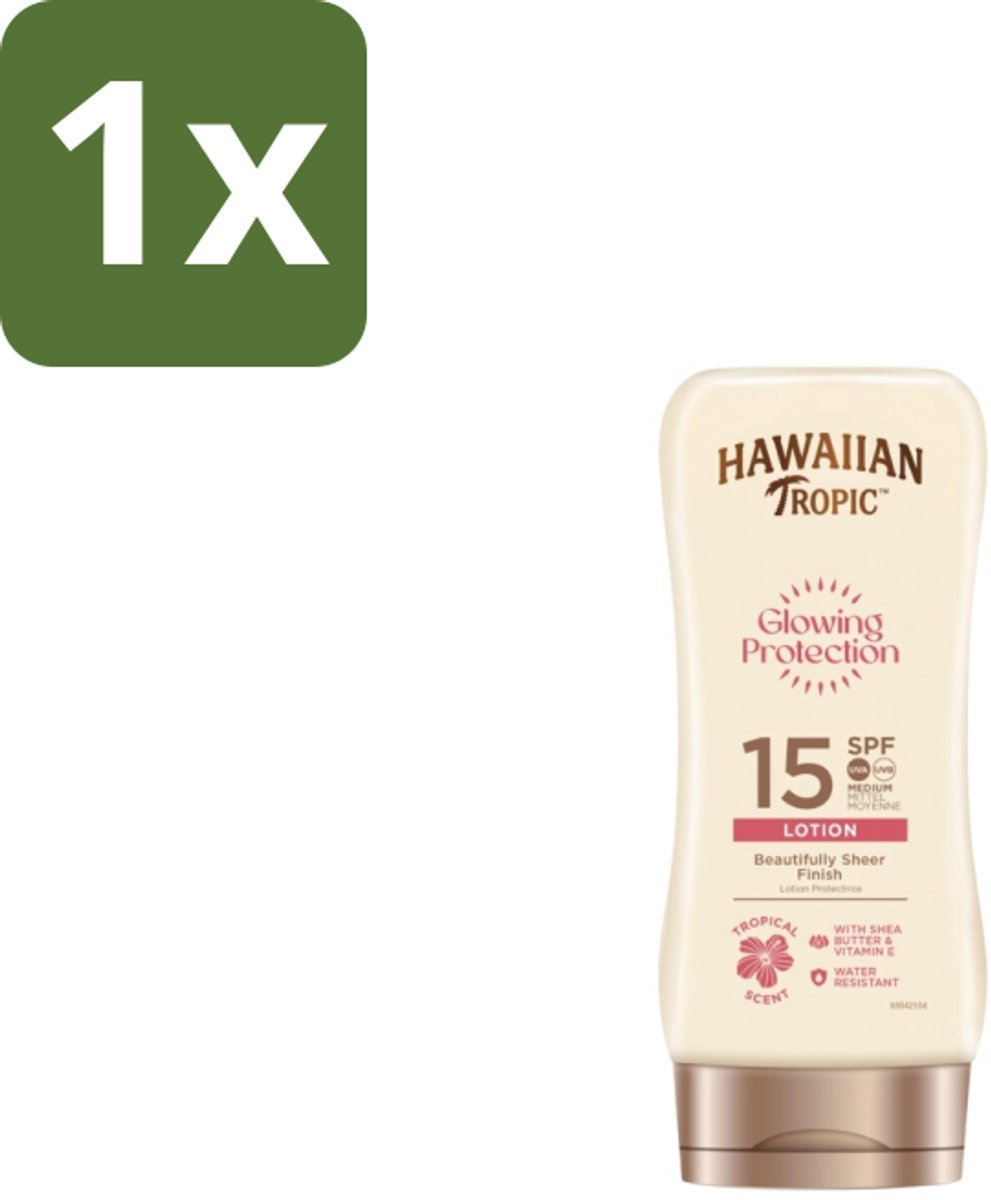 1 x Hawaiian Tropic – Zonnebrand Lotion – Satin Protection Ultra Radiance – SPF - Zonbescherming - Zonnebrandlotion - Huidbescherming - Stralende Huid - UV Bescherming