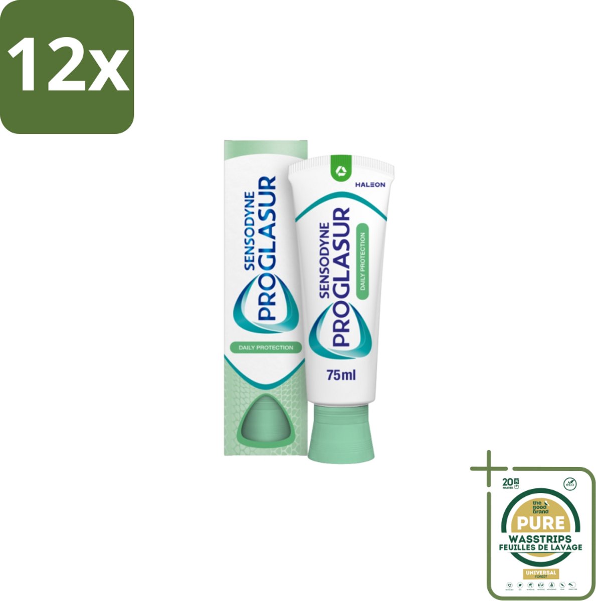Sensodyne Tandpasta ProGlasur Daily Protection Daily Protection 75 ml - Voordeelverpakking - 12 stuks - Gevoelige tanden - Tandglazuur
