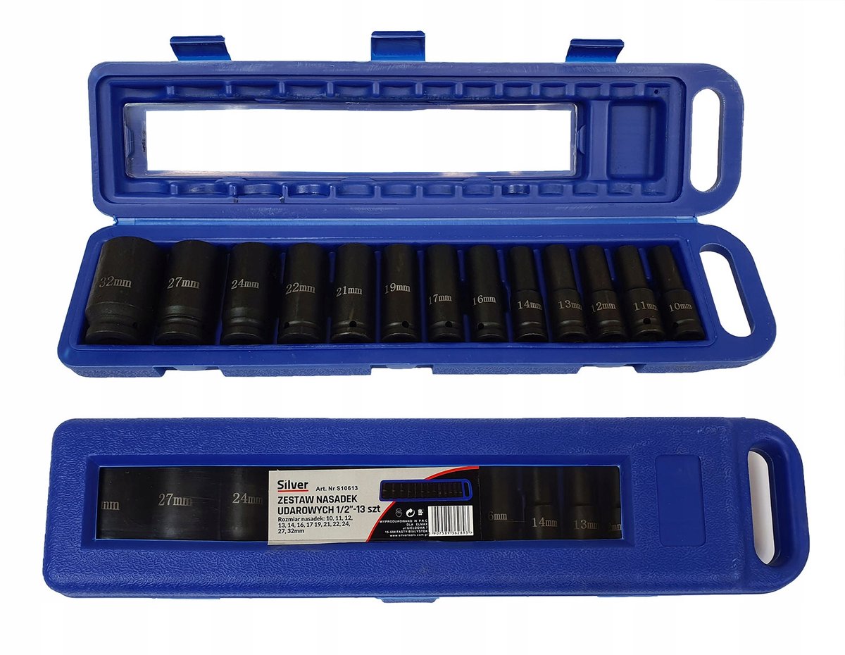 Lange Slagdoppen Set 1/2" 10-32mm - 13 Delig
