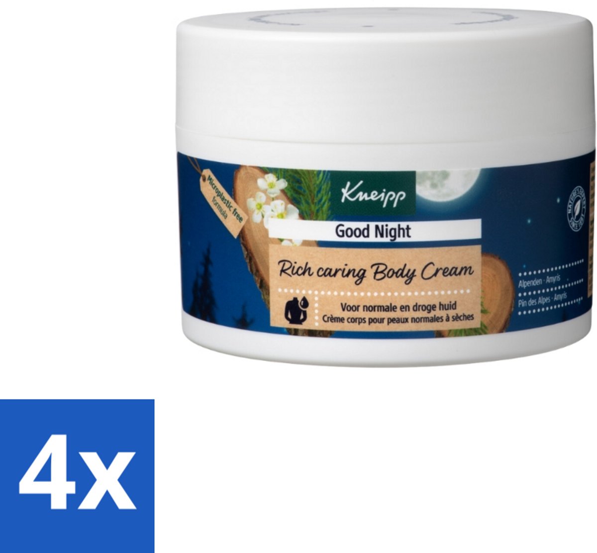 Kneipp – Bodycrème – Good Night Alpenden & Amyris – 200 ml - Voordeelverpakking - 4 stuks