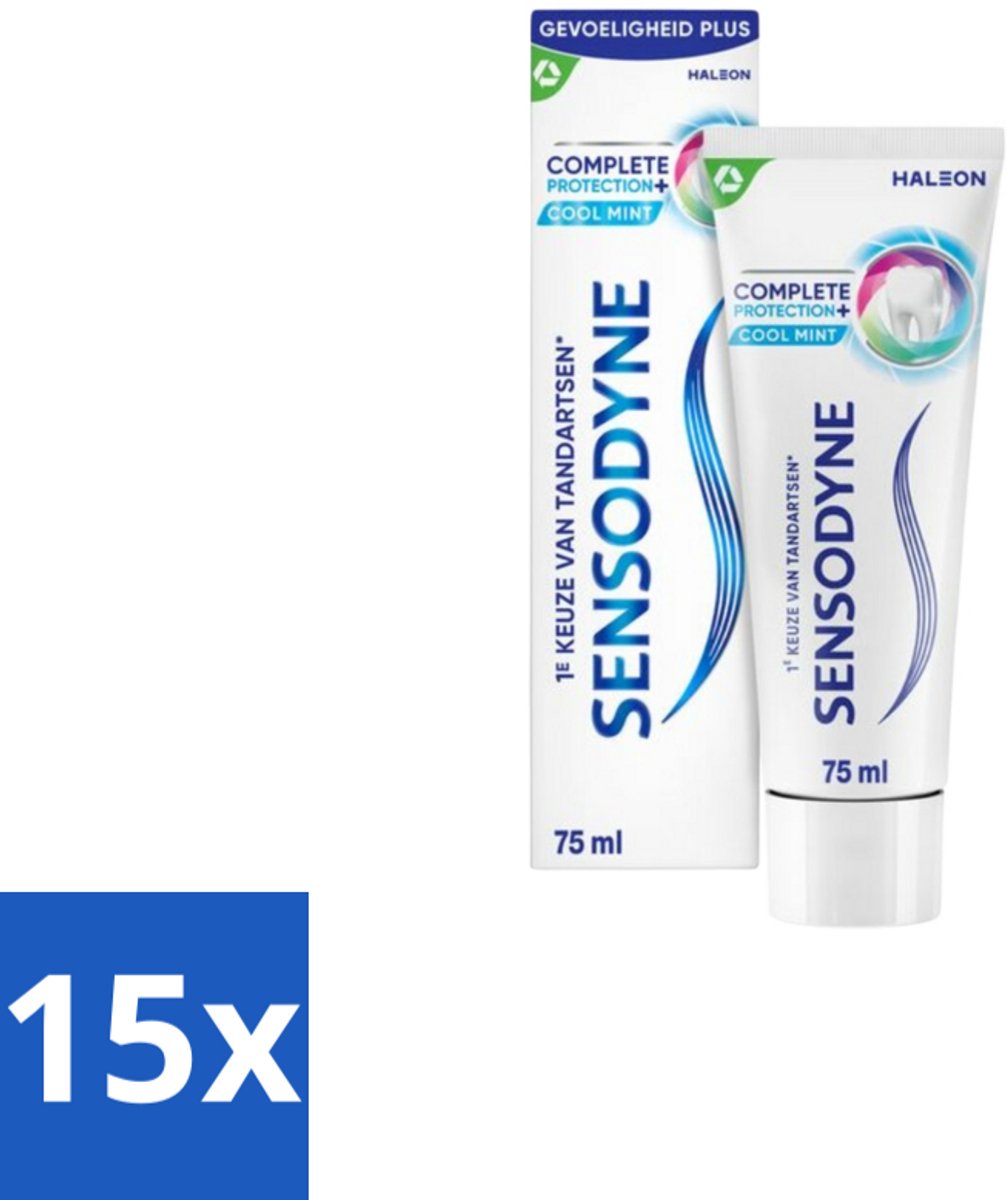 15 x Sensodyne – Tandpasta – Complete Protection + Cool Mint – 75 ml - Gevoelige Tanden - Tandgevoeligheid - Tandpasta - Mondverzorging - Tandplak