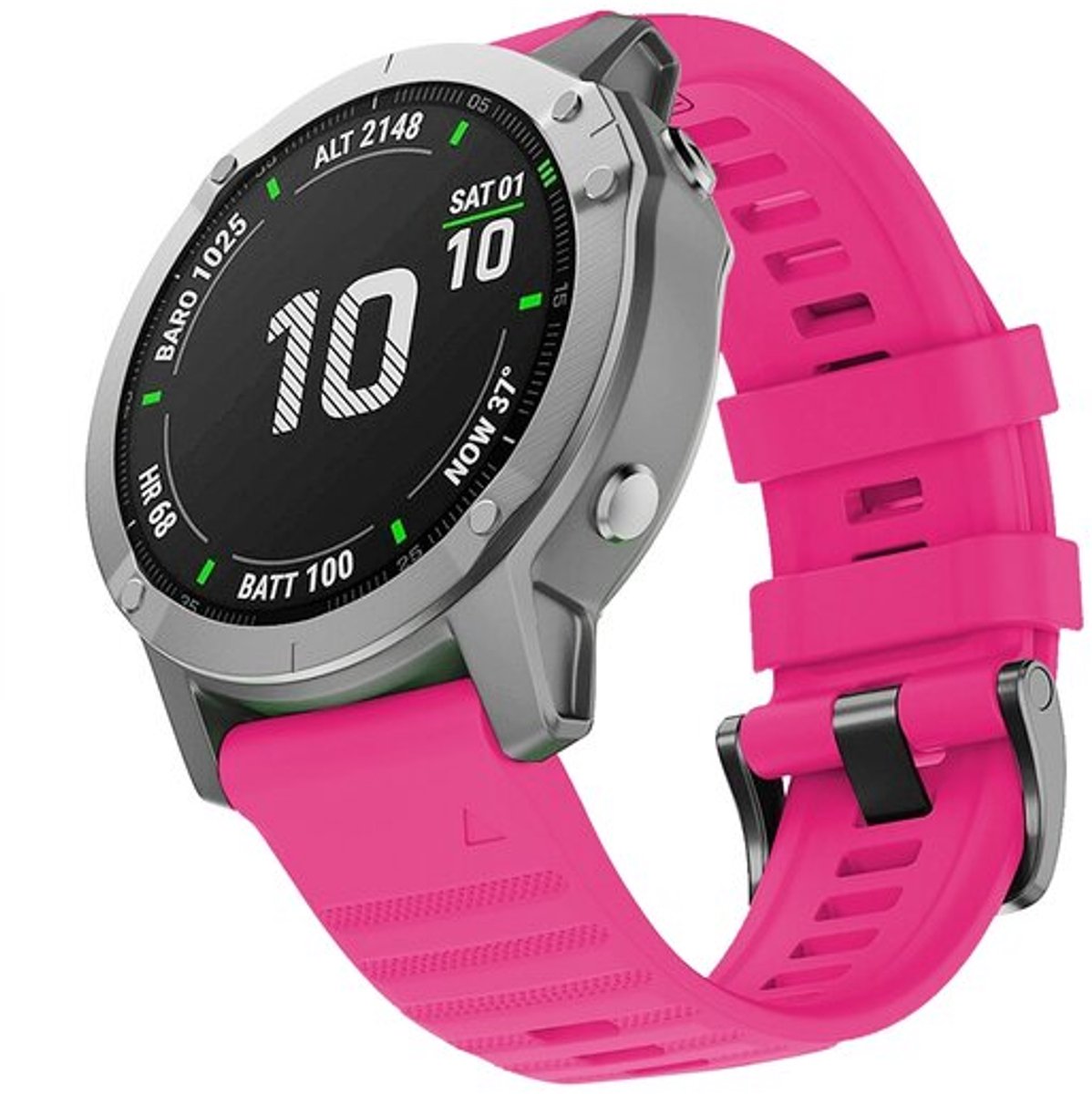 By Qubix - Geschikt voor Garmin bandje - 22mm Quickfit - Siliconen bandje - Roze - Geschikt voor Garmin Fenix 9 / 9 pro - 47mm