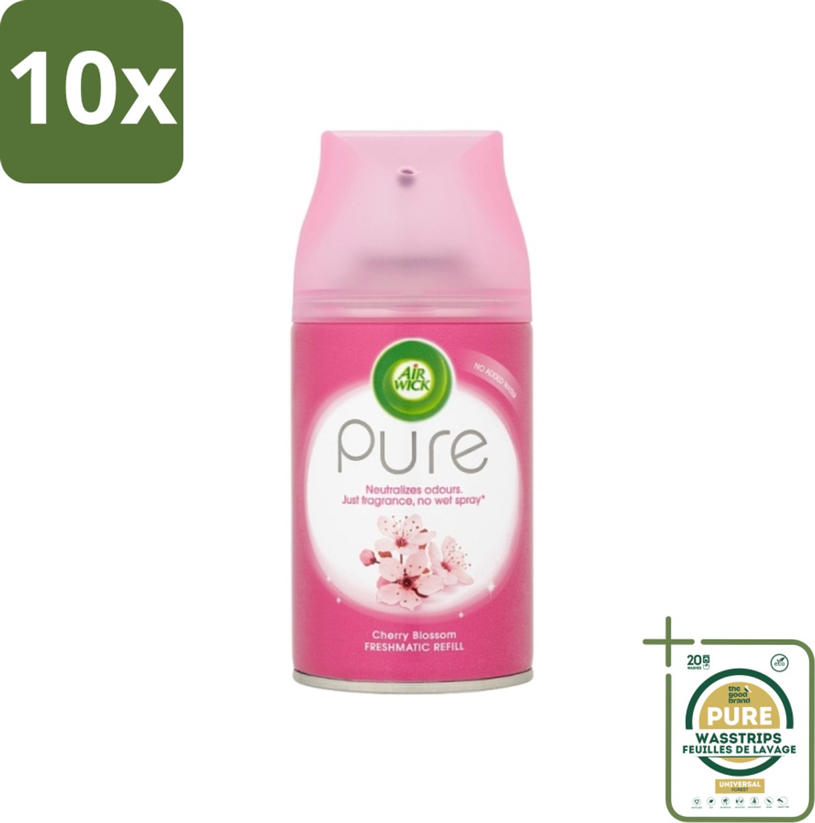 10 x Air Wick - Luchtverfrisser Navulling - Kersenbloesem - Automatische Spray - 250 ml - Grootverpakking - Kersenbloesem - Geur - Luchtverfrisser - Essentiële Oliën - Geurverspreiding