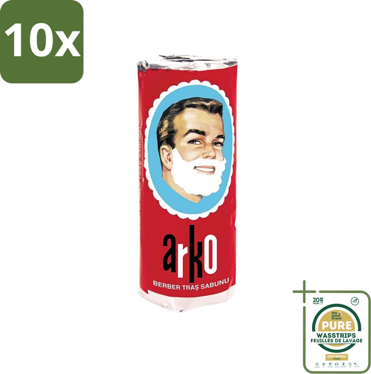 10 x Arko - Scheerzeep - Verzorgt en Beschermt de Huid - 75 ml - Grootverpakking - Scheerzeep - Scheermes - Schuim - Huidbescherming - Traditioneel Scheren
