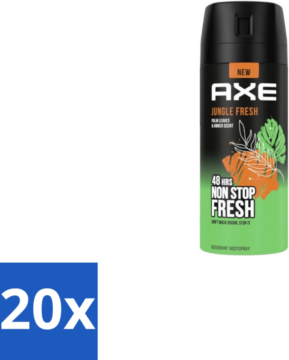 Axe – Deodorant Bodyspray – Jungle Fresh – 150 ml - Bulkverpakking - 20 stuks