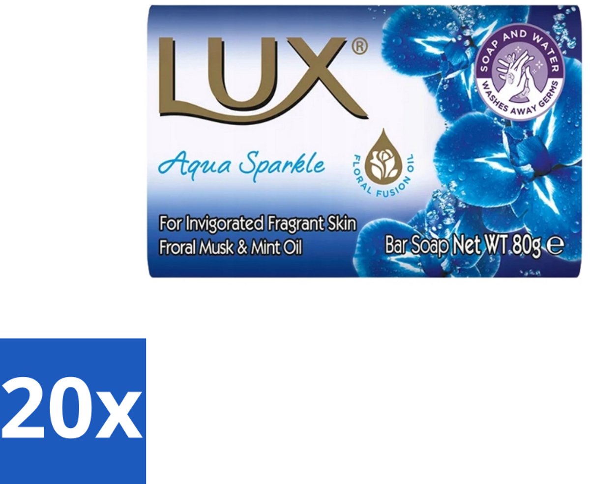 Lux – Bar Soap – Aqua Sparkle – 80 g - Bulkverpakking - 20 stuks