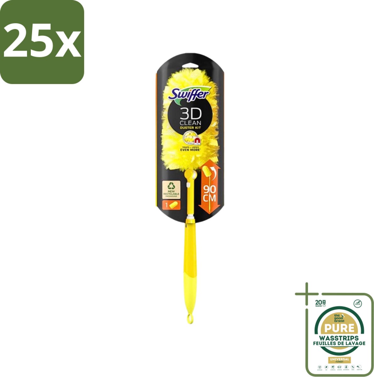 25 x Swiffer - Duster XXL - Telescopische Plumeau - 360° Stofverwijdering - Handvat + 1 Doek - Grootverpakking - Stofverwijdering - Stofdoek - Stofdoekje - Stofvrij - Stofvrij Interieur