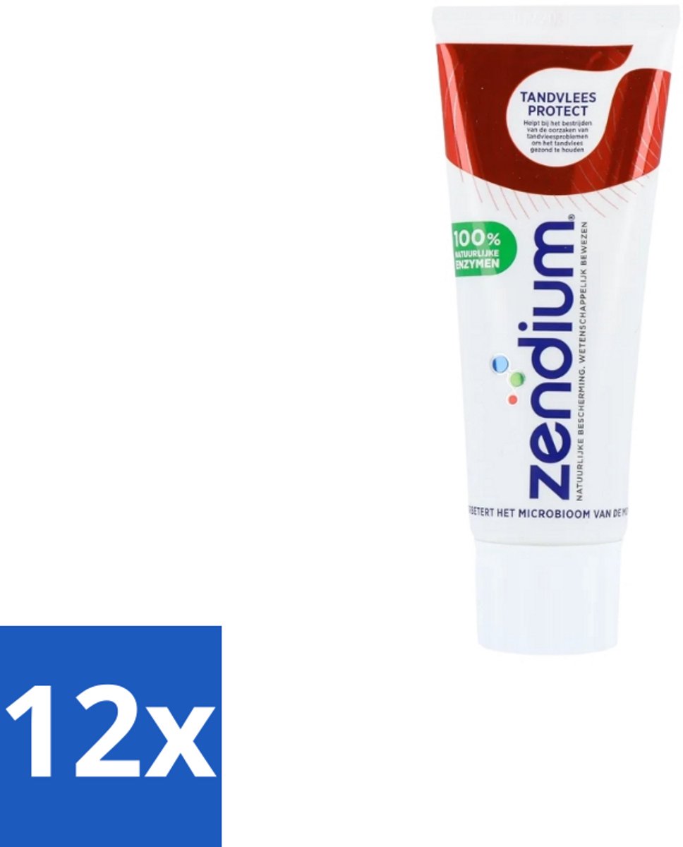 12 x Zendium – Tandpasta – Tandvlees Protect – 75 ml - Tandvleesbescherming - Gevoelig Tandvlees - Natuurlijke Tandpasta - Mondgezondheid - Fluoride