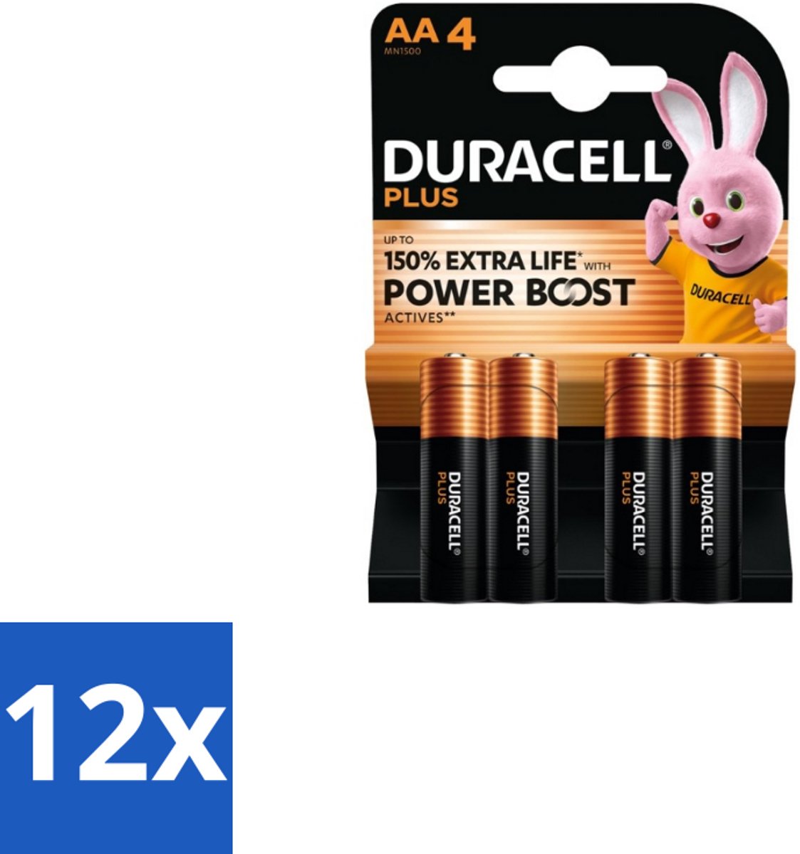 12 x Duracell Alkaline Batterijen Mainline Bst AA 4 stuks per verpakking - AA Batterijen - Alkaline Batterijen - Betrouwbare Batterijen - Elektronica - Dagelijks Gebruik