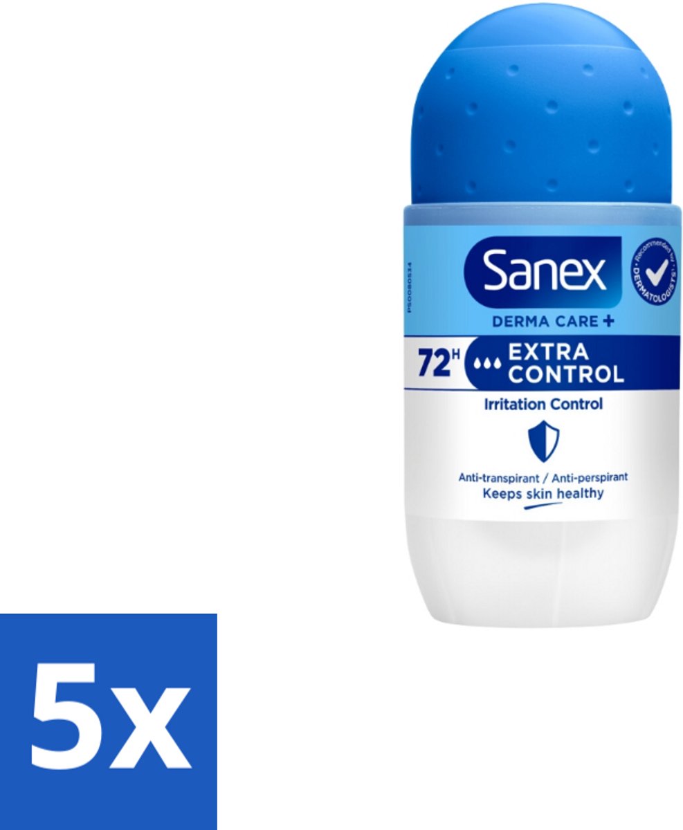 Sanex Deodorant Roller Dermo Extra Control 53 ml - Bulkverpakking - 5 stuks
