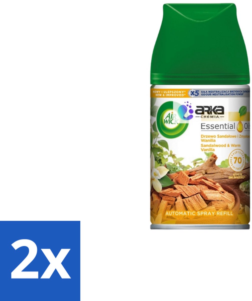 2 x Air Wick Freshmatic – Automatische Luchtverfrisser Navulling – Sensual Vanilla – 250 ml - Geur - Geurverspreiding - Vanille - Warme Geur - Geurmaskering