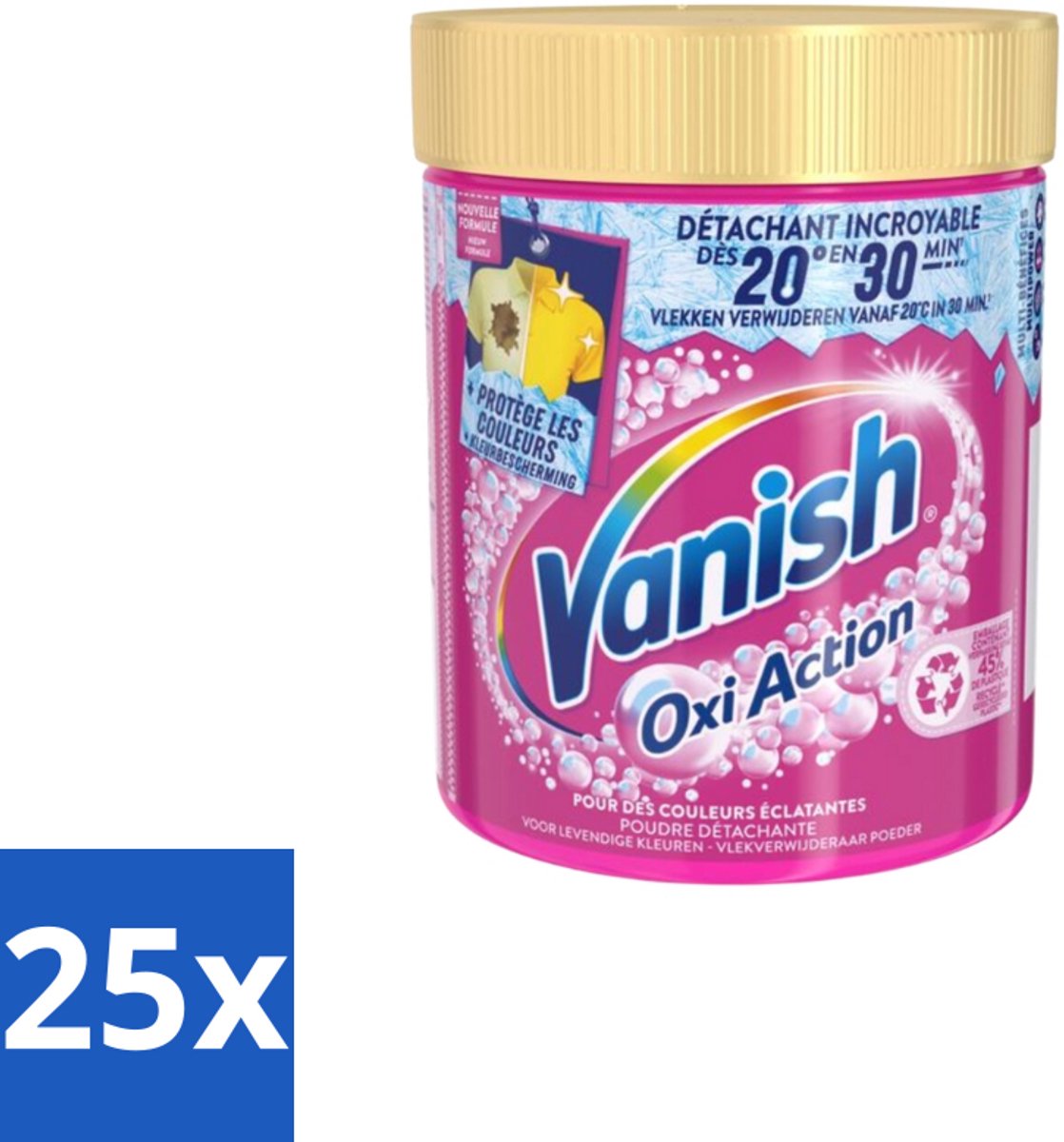 25 x Vanish – Wasbooster Poeder – Oxi Action Gekleurde Was – 470 g - Gekleurde Was - Vlekverwijderaar - Wasbooster - Kleurbehoud - Anti-verkleuring