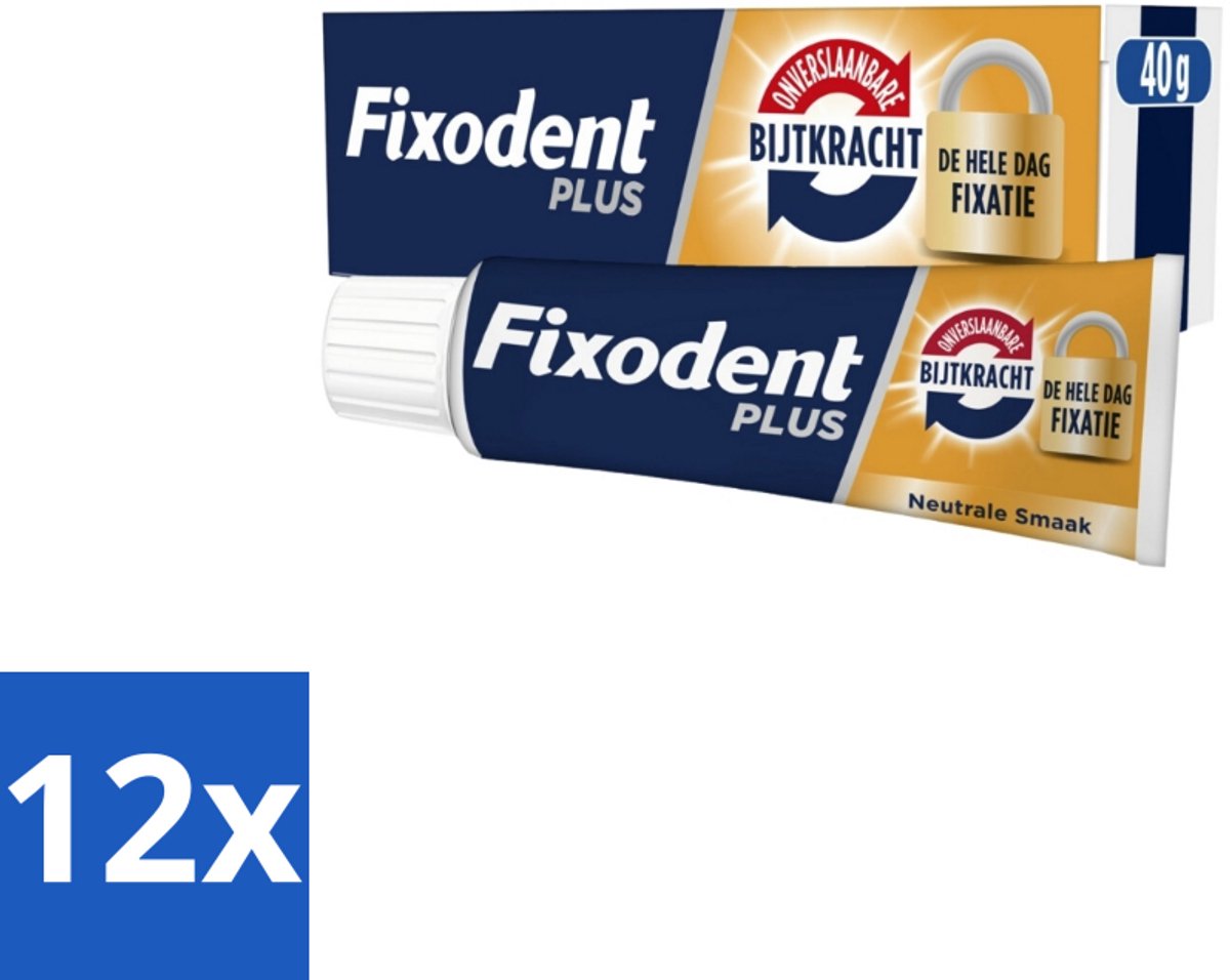 Fixodent Kleefpasta Plus Dual Power 40 gr - Voordeelverpakking - 12 stuks