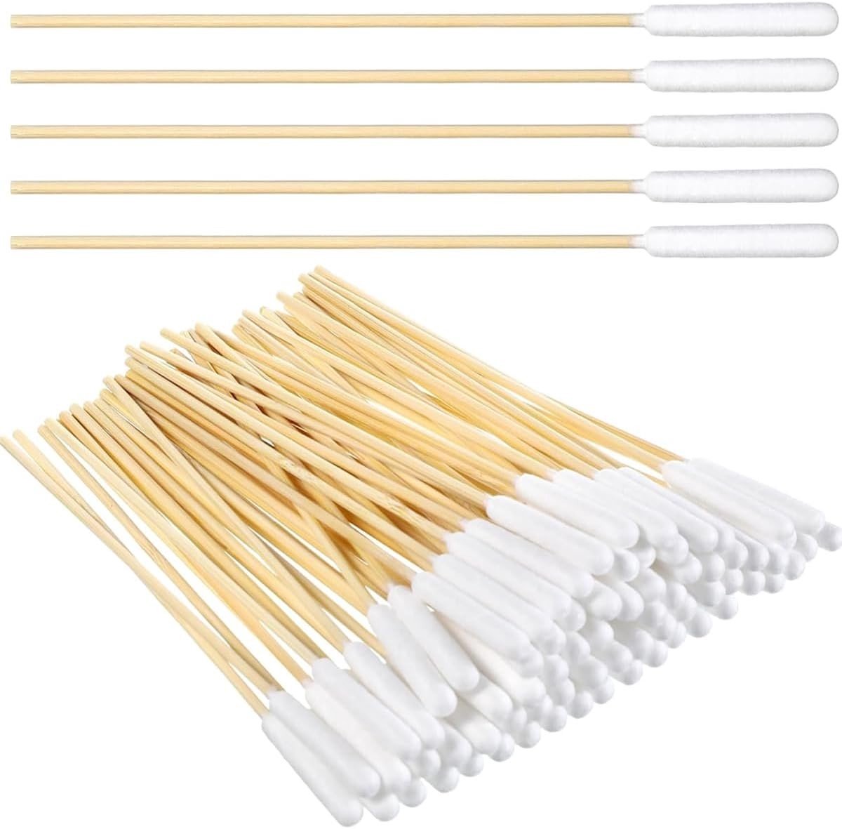 Set van 150 Hygiënerods voor Huisdieren, 15 cm Lange Stok met Brede Punt, Zacht Materiaal voor het Reinigen van Oren van Honden en Katten