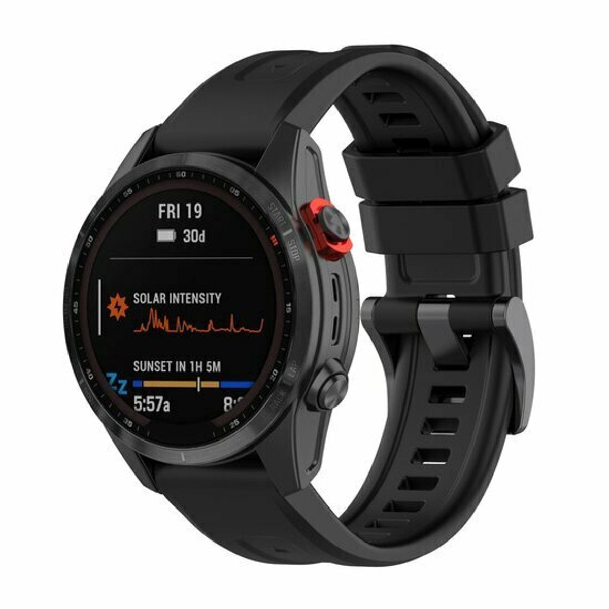 By Qubix - Geschikt voor Garmin bandje - 20mm Quickfit - Siliconen sportbandje - Zwart - Geschikt voor Garmin Fenix 9 / 9 pro - 43mm