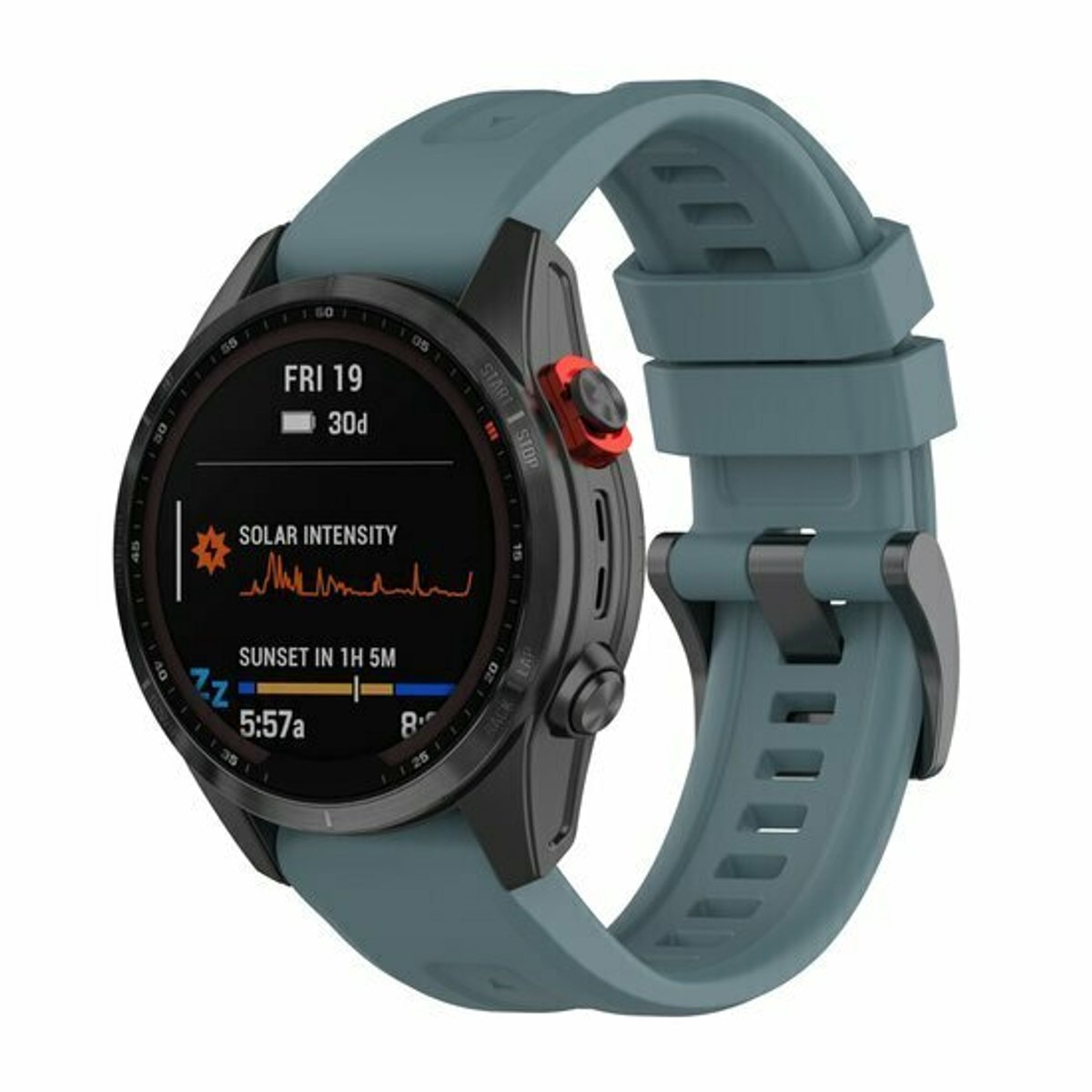 By Qubix - Geschikt voor Garmin bandje - 20mm Quickfit - Siliconen sportbandje - Grijsblauw - Geschikt voor Garmin Fenix 9 / 9 pro - 43mm