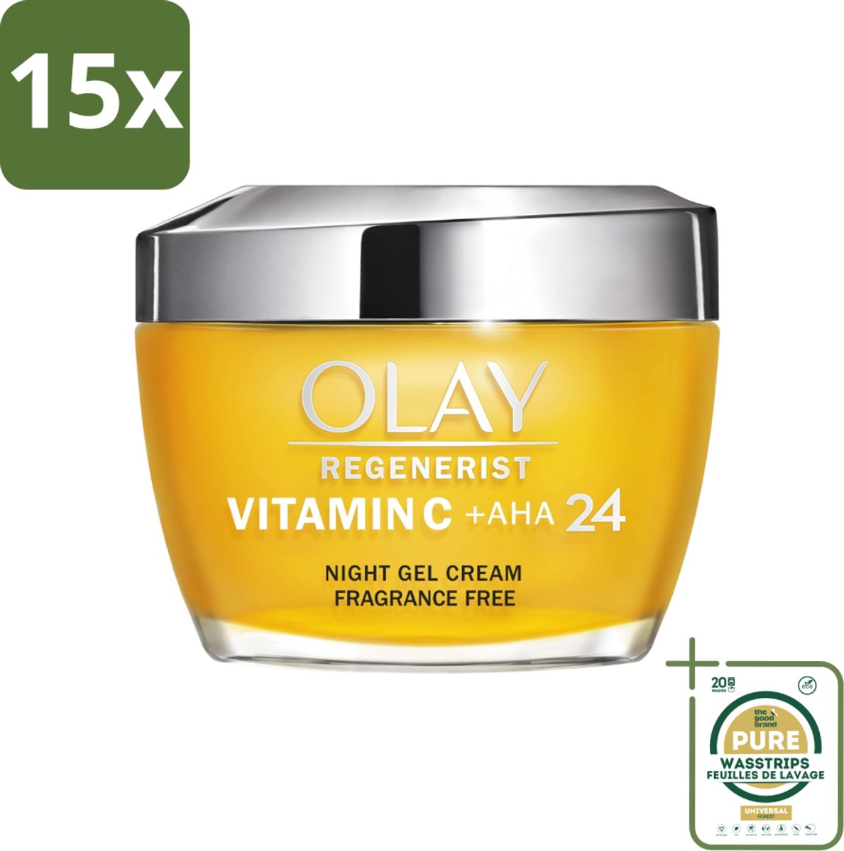 15 x Olay - Vitamine C + AHA24 - Nachtcrème - Vernieuwend & Verhelderend - 50 ml - Grootverpakking - Nachtcrème - Vitamine C - Aha - Niacinamide - Verheldering