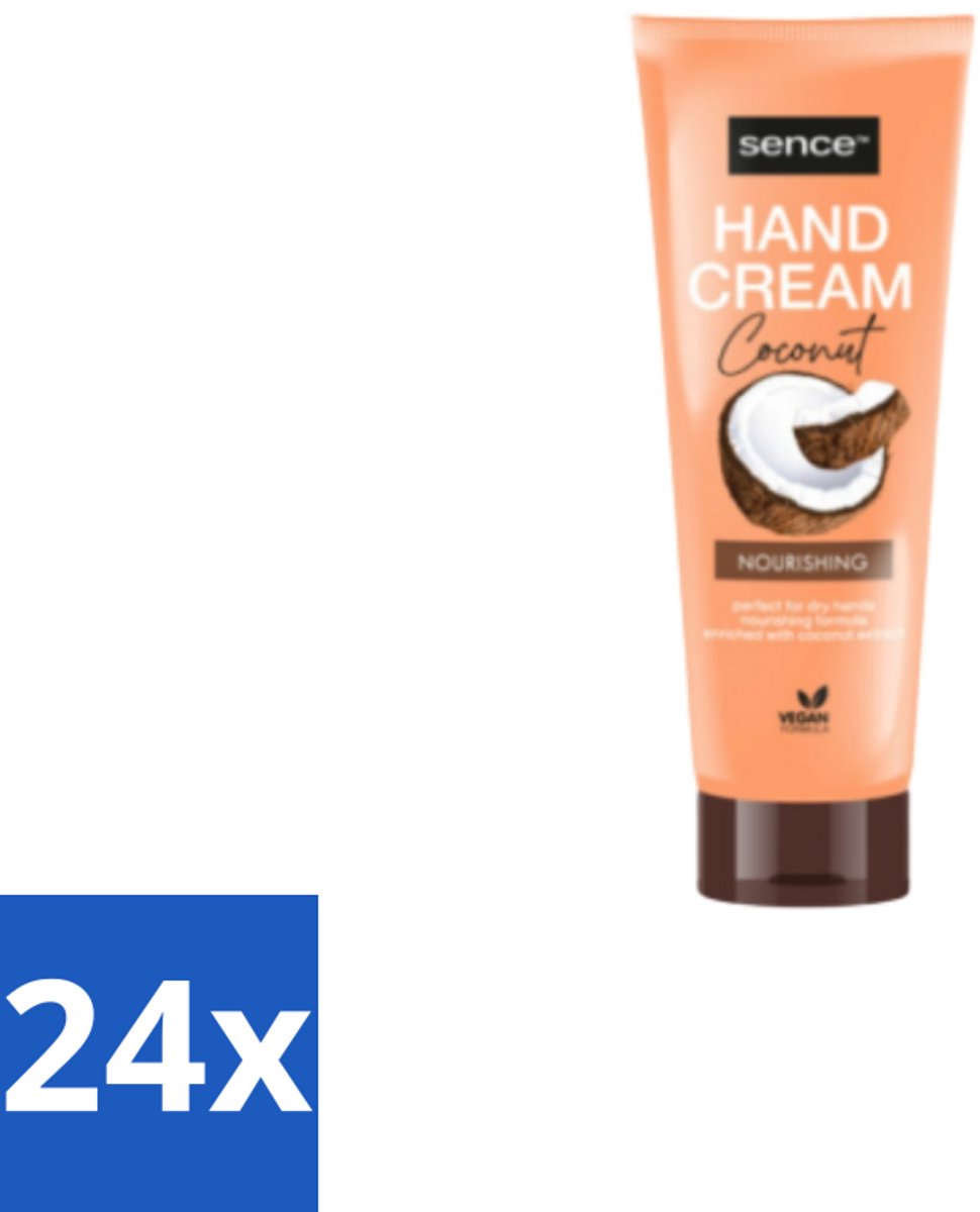 24 x Sence – Handcrème – Coconut Nourishing – 75 ml - Handcrème - Kokosolie - Droge Handen - Hydratatie - Handen Verzorgen