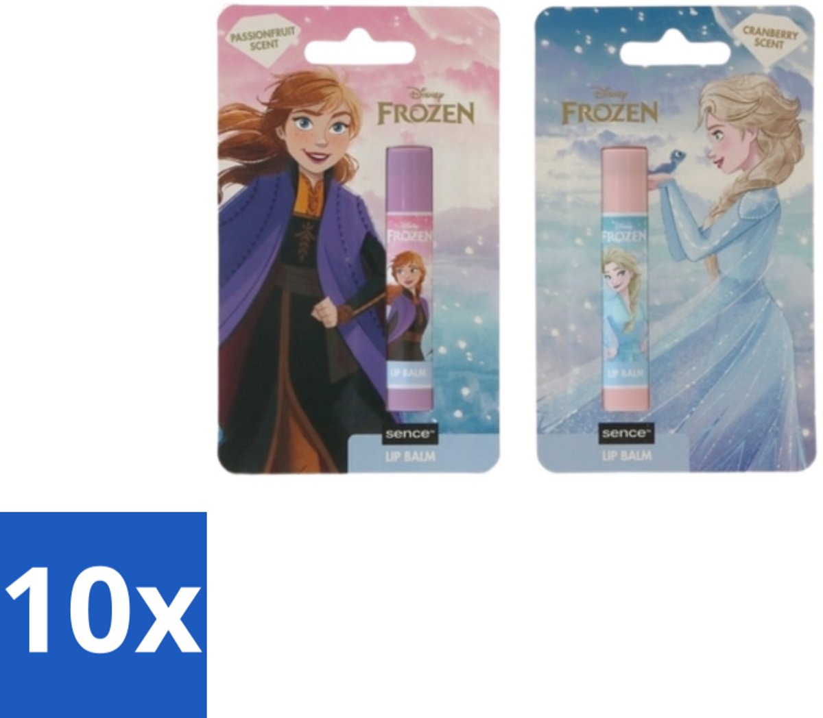 10 x Disney Frozen – Lippenbalsem – Blueberry & Passionfruit – Verzorgend - Disney Frozen Lippenbalsem - Lippenbalsem Elsa - Lippenbalsem Anna - Lippenbalsem Voor Kinderen - Lippenbalsem Voor Jongeren