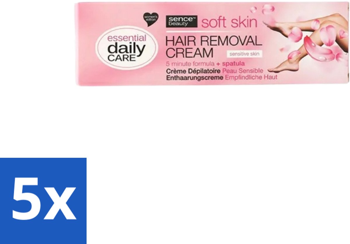 5 x Sence – Ontharingscrème – Gevoelige Huid – 150 ml - Ontharing Crème - Gevoelige Huid - Haartjes Verwijderen - Pijnloos Ontharen - Haartjes Oplossen