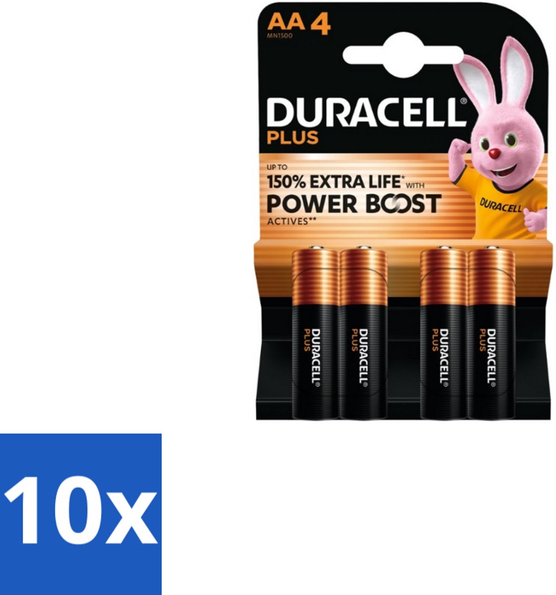 10 x Duracell Alkaline Batterijen Mainline Bst AA 4 stuks per verpakking - AA Batterijen - Alkaline Batterijen - Betrouwbare Batterijen - Langdurige Batterijen - Dagelijks Gebruik
