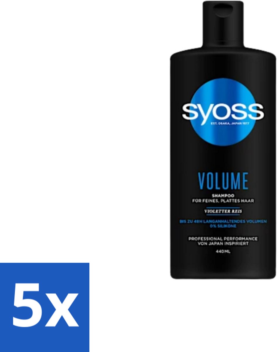 5 x Syoss – Shampoo – Volume – 440 ml - Volume Shampoo - Fijn Haar Shampoo - Slap Haar Shampoo - Body Shampoo - Volumegroei Shampoo