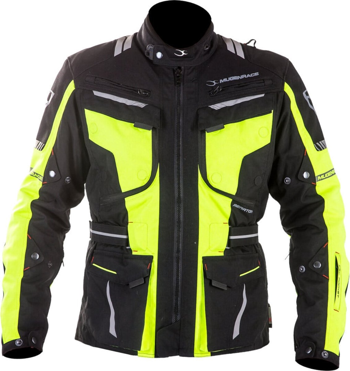 MUGENRACE Aerator Zwart Fluo Geel Waterdichte Textieljas - Jas