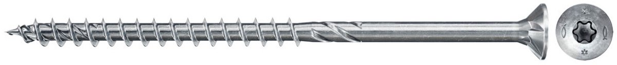 Fischer 200x Power-Fast II FPF II CTX25P 5 x 60 mm BC Senkkopffschroef met binnenster TX25 deeldraad galvanisch verzinkt blauw gepassiveerd - 670344