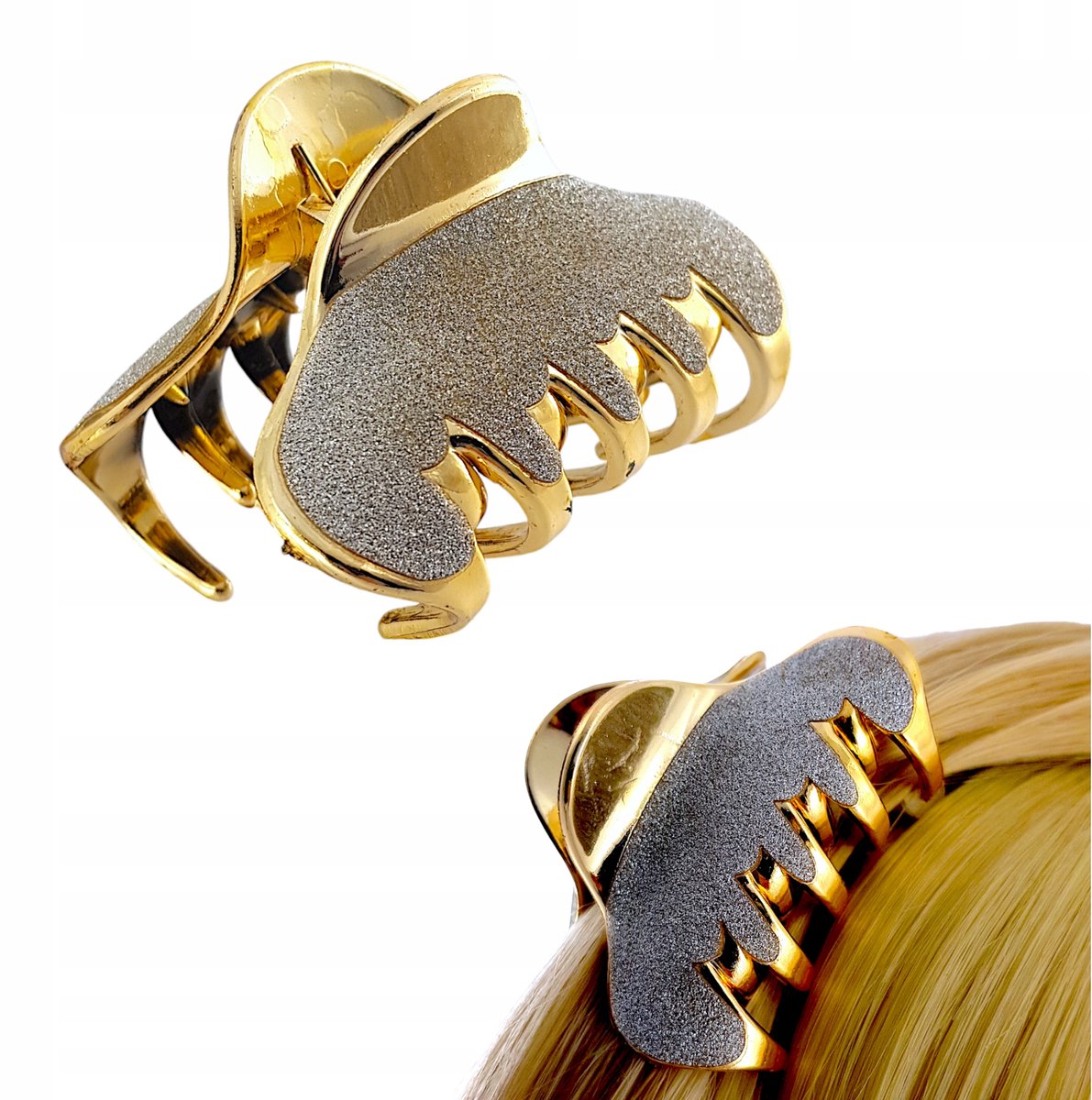Gouden Glitter Haarclip - Stijlvolle en Praktische Haaraccessoire