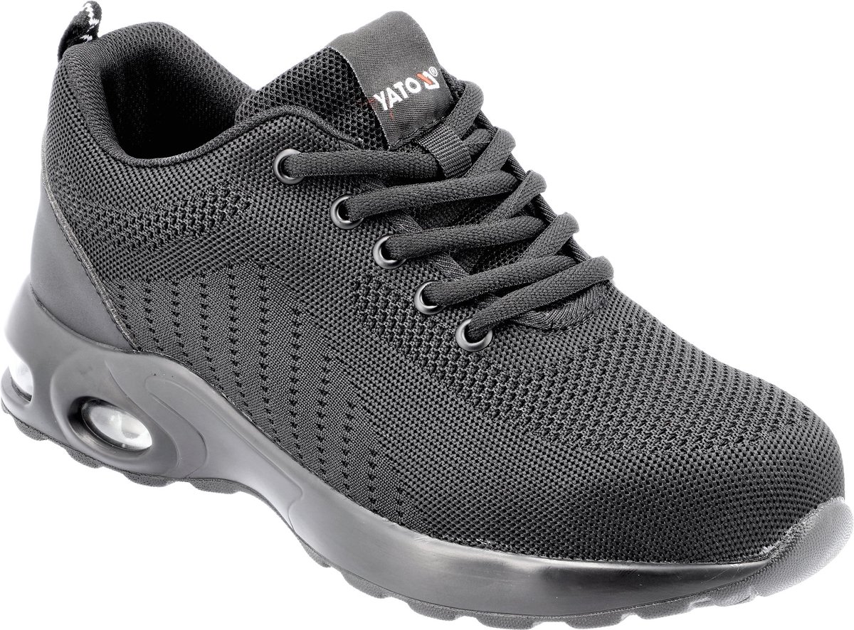 PACS SB P Ademende Veiligheidsschoenen Maat 40 - Stalen Neus & Kevlar Anti-Perforatie Tussenzool - Met Air Cushion Hiel & Comfort Binnenzool - Antislip Werkschoenen (SRA) - Zwart (EN ISO 20345)