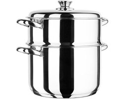 INOXIBAR Stoompan Set - Pot en Stoommand - Roestvrij Staal - Stoomkoken - Inductie - Ø20 x H 23 cm
