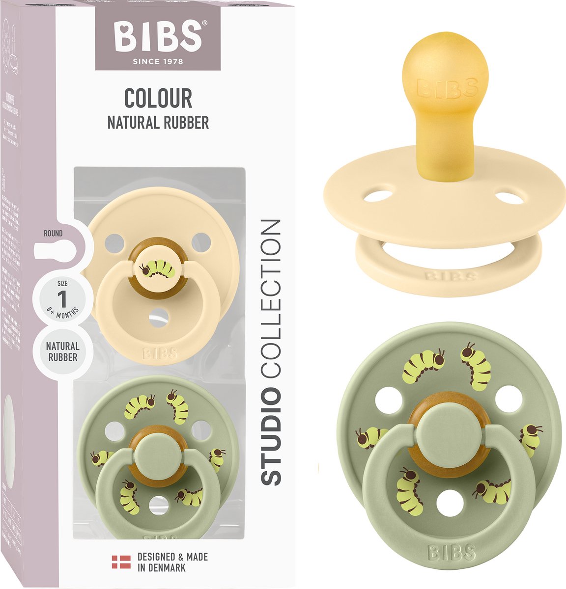 BIBS Colour Fopspeen - 0-6 mnd - 2-pack - Rond - Silk/Sage