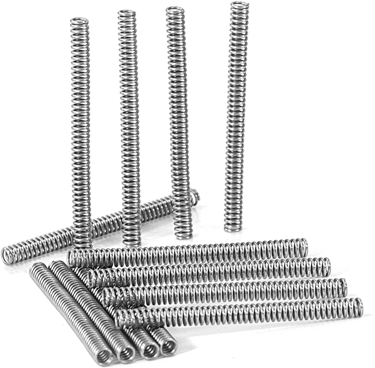 Roestvrijstalen compressieveren 25 mm met 0,33 mm draaddiameter en 2 mm buitendiameter - 20 stuks voor optimale veerkracht en duurzaamheid
