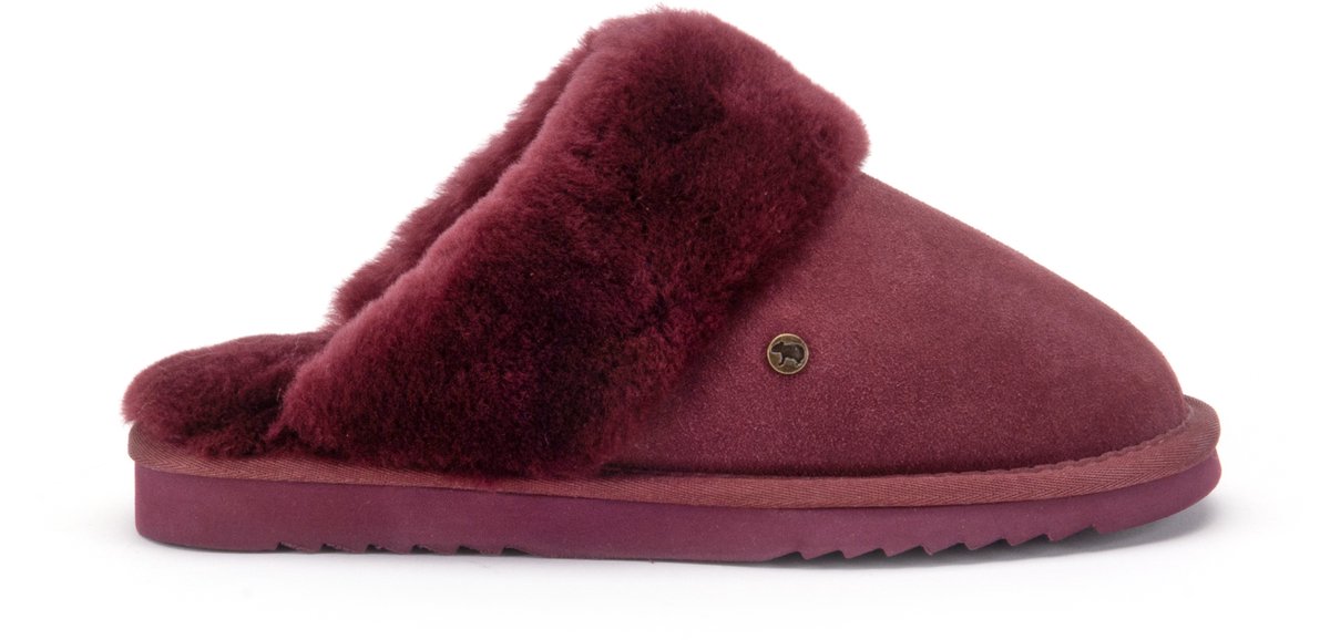 Warmbat Flurry Suede Dames Sloffen - Bordeauxrood