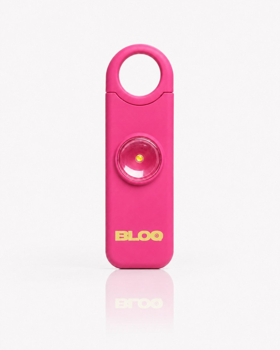 BLOQ Siren Pro Pink - Nu deze week + Gratis Keychain, Persoonlijk Geluid Alarm - 130 dB Veiligheidsalarm met GPS, SOS & 112, Smart Safety Keychain