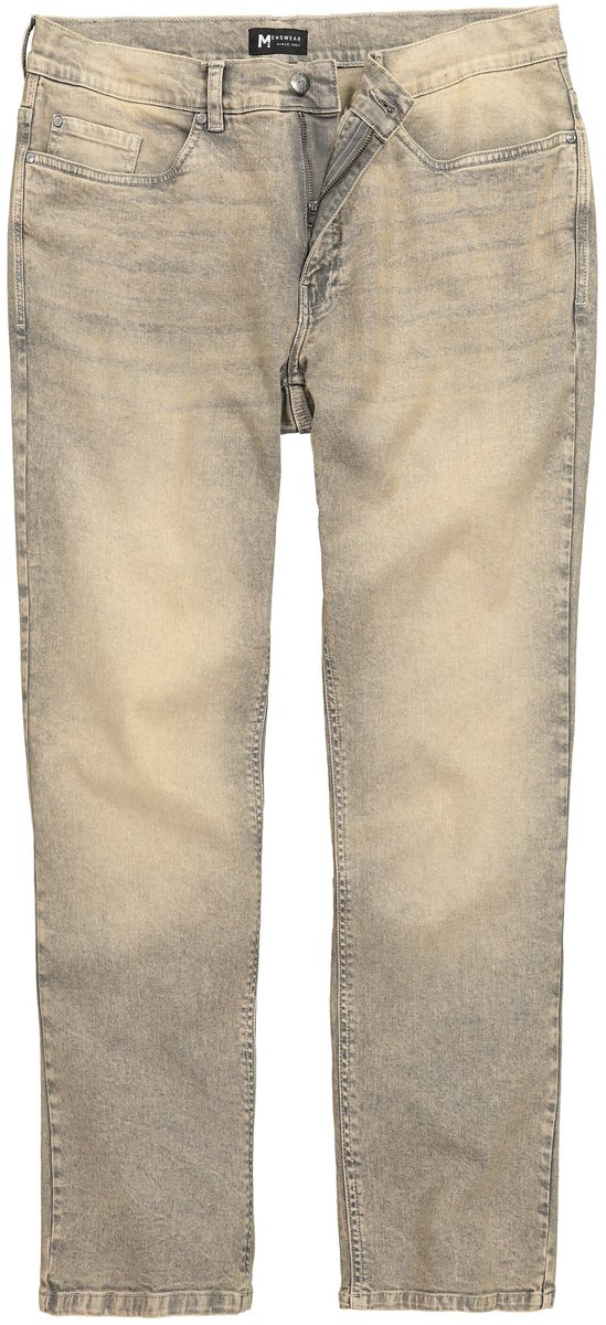 Men Plus - Heren - Jeans losse pasvorm dirty denim tot 72 - Denim blauw - Maat 66