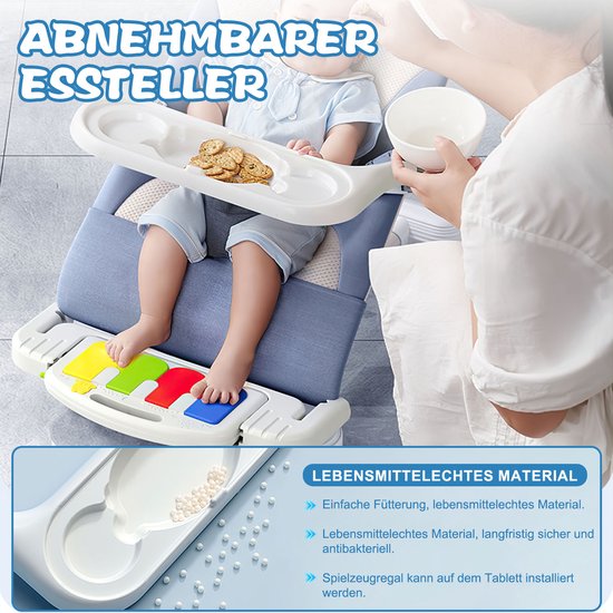 Baby Schommelstoel Wipstoel Kinderstoel Baby Relaxstoel met Piano Speelgoed Verstelbare Babystoel voor Voeden Spelen en Slapen — afbeelding 3