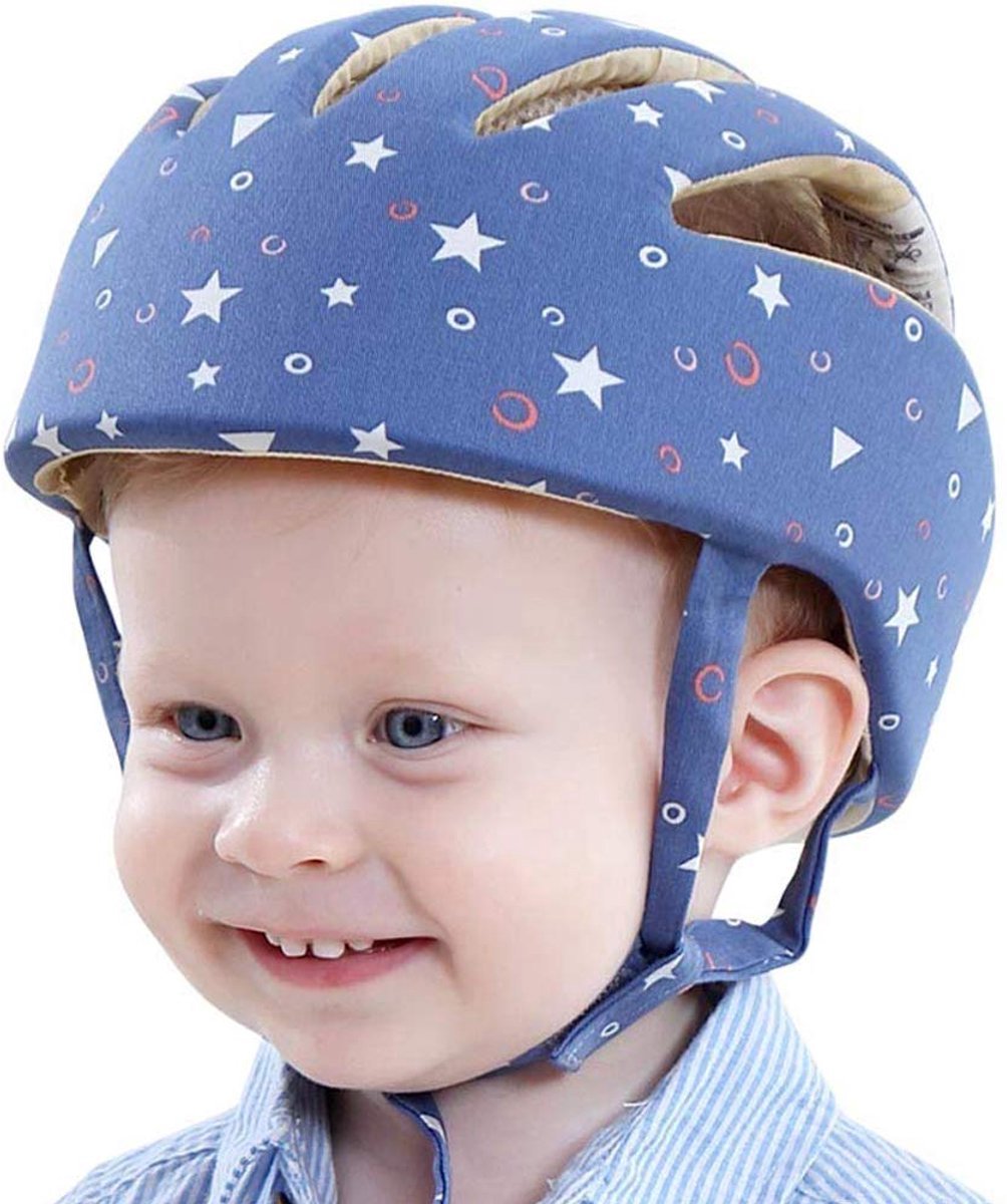 casalora - Baby beschermende hoed - Ademend babyhoedje - Baby valbeveiliging Hoofdbescherming - Verstelbaar Baby beschermende hoed - Geschikt voor baby's van 8 tot 48 maanden - One Size - Blauw
