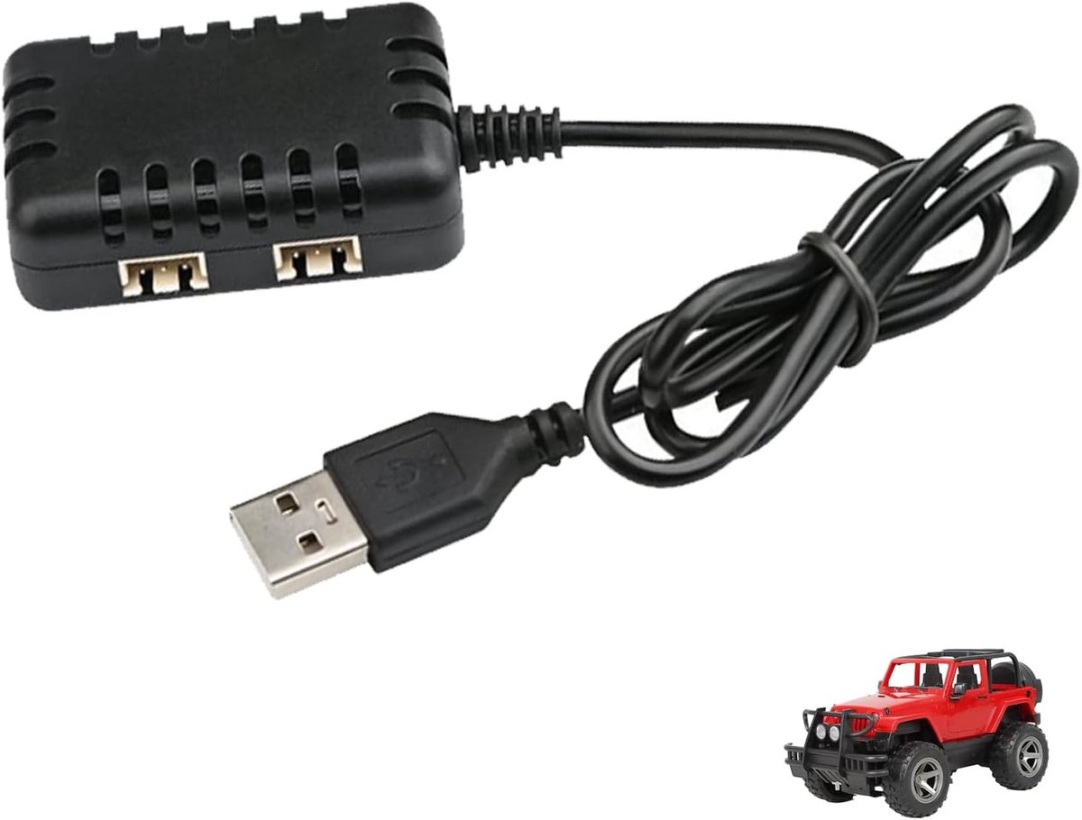 USB Lader voor 7.4V RC Batterijen 2S, XH-3P Aansluiting, Geschikt voor Drones, Auto's en Boten, Snelladen, Veilig en Compact, Ideaal voor Hobbyisten