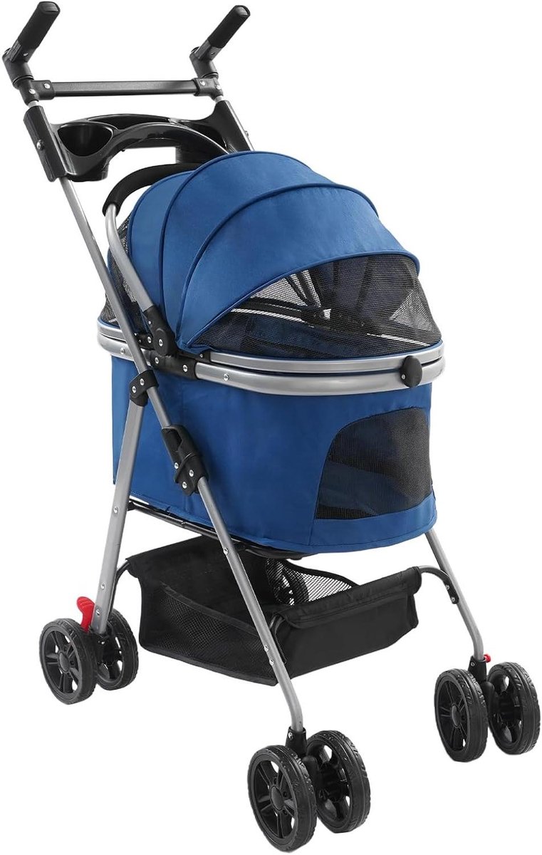Hondenbuggy - Dierenwagen - Comfortabel Uitje - Inklapbaar Ontwerp - 50 x 60 cm - Donkerblauw