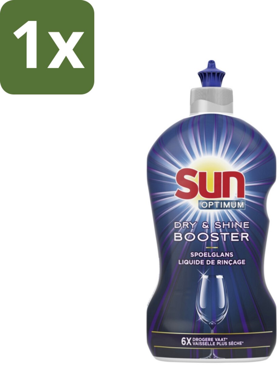 1 x Sun - Shine & Dry Booster - Spoelglans - 450 ml - Spoelglans - Vaatwasmachine - Snellere Droging - Streeploze Afwerking - Glanzend Resultaat